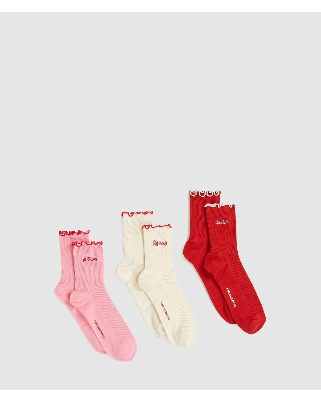 Karl Lagerfeld Red Love Notes Socks – 3-Pack