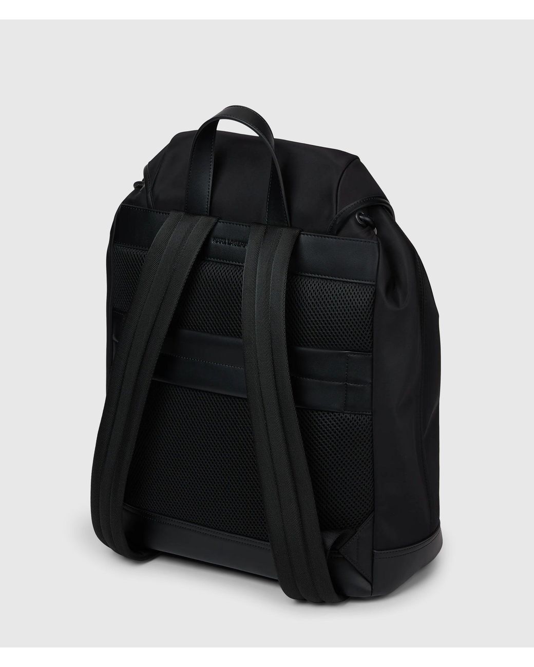Karl Lagerfeld Black K/Nylon Buckle Backpack for men