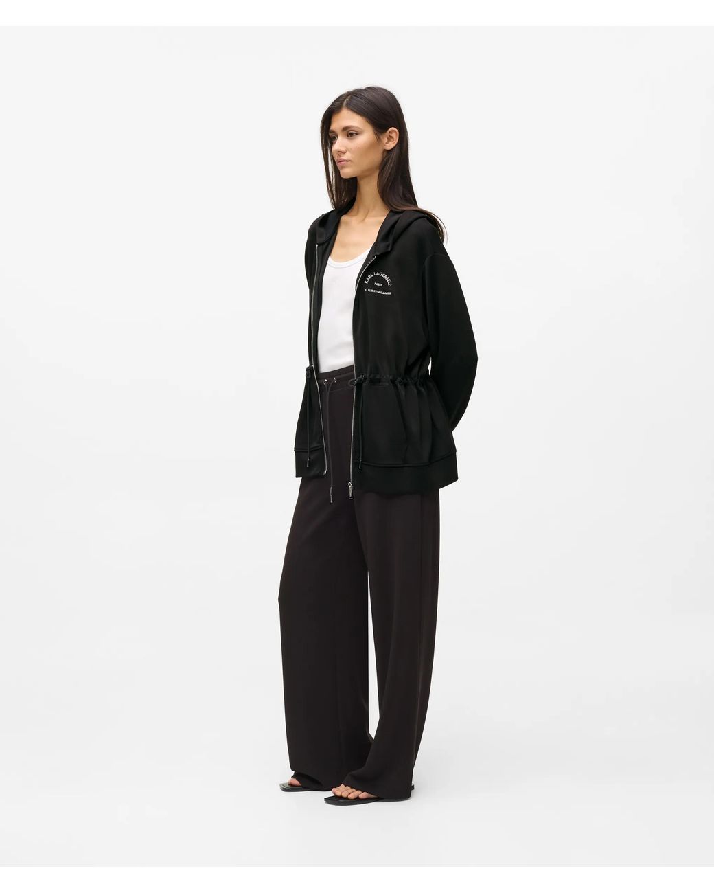Karl Lagerfeld Black Rue St-Guillaume Zip-Up Hoodie