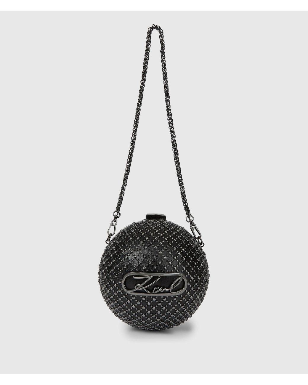Karl Lagerfeld Black K/Signature Sphere Minaudière Bag