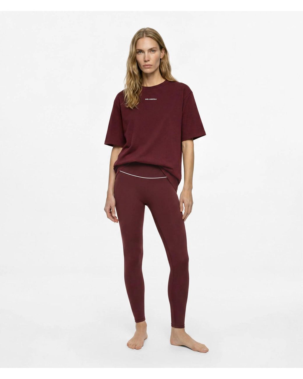 Karl Lagerfeld Red Logo Athleisure T-Shirt
