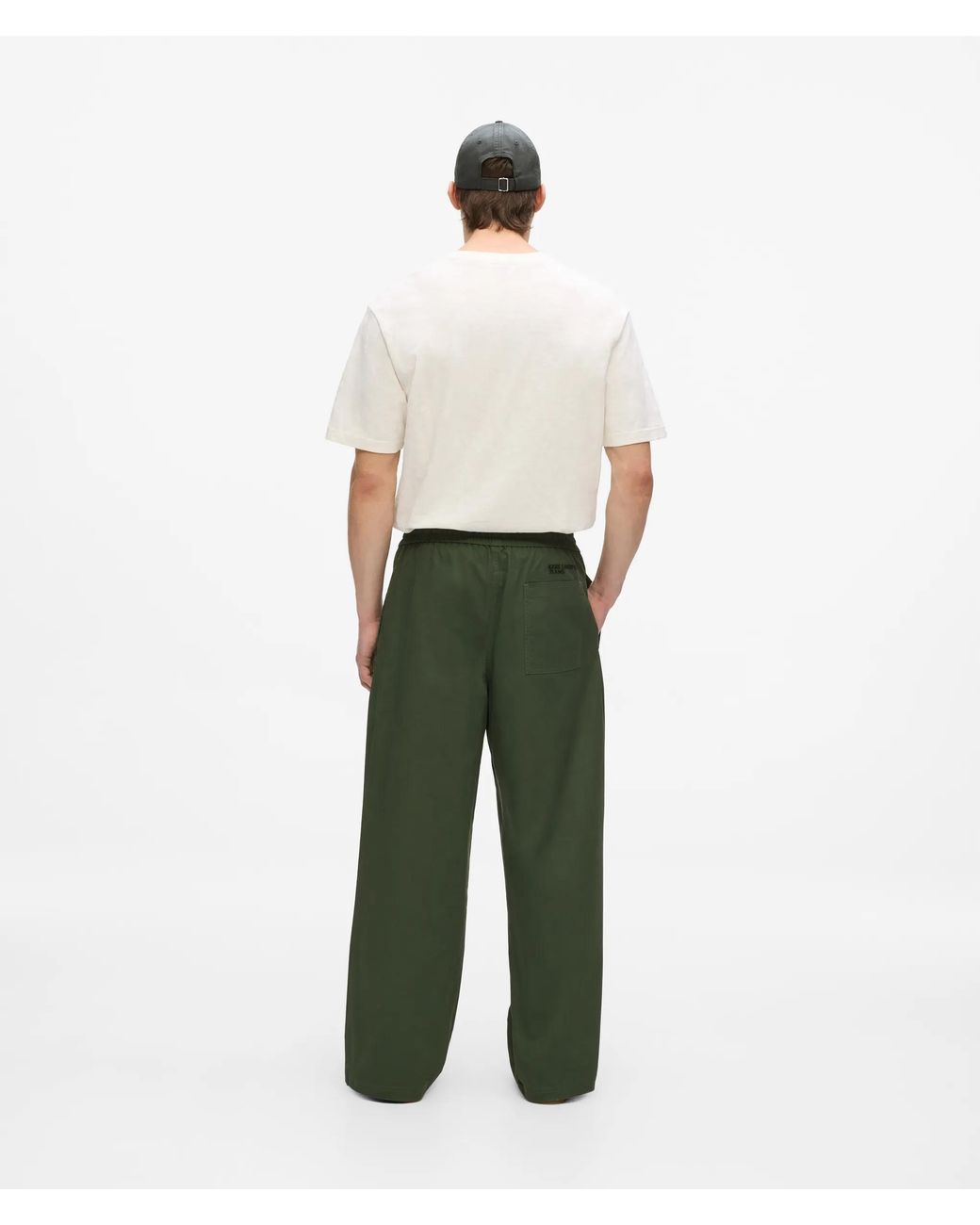 KL Jeans Green Drawcord Waist Pants for men