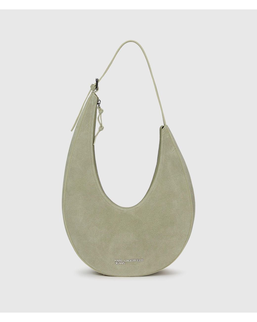KL Jeans Green Rounded Suede Hobo Bag