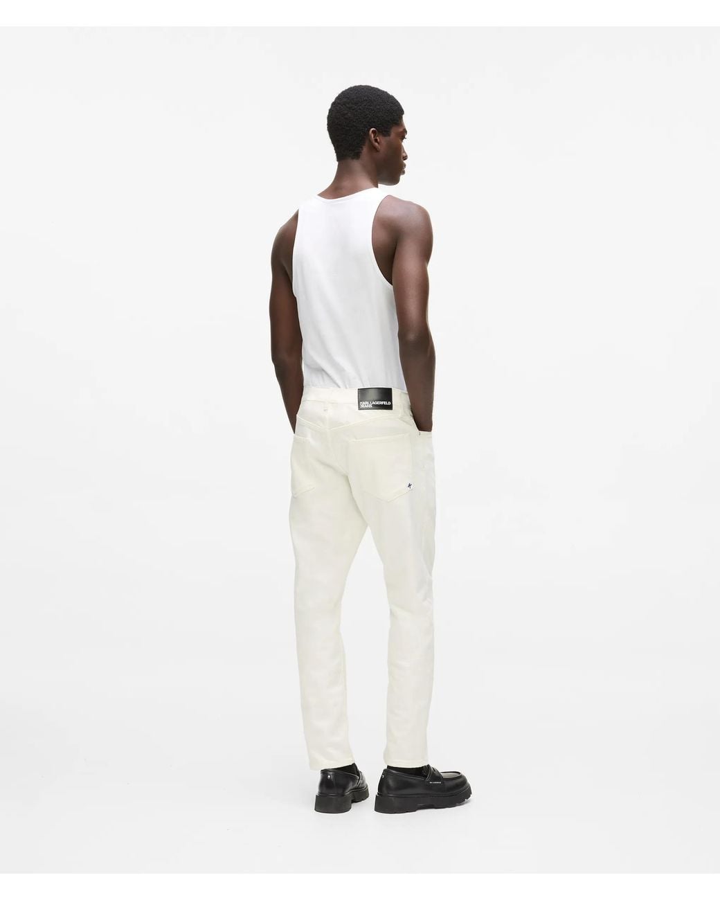 KL Jeans White Tapered Jeans for men