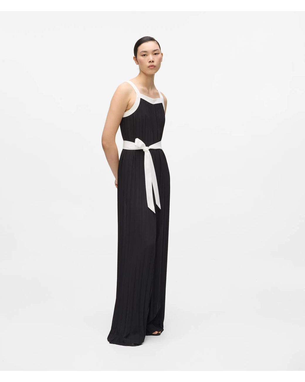 Karl Lagerfeld Black Pleated Jumpsuit