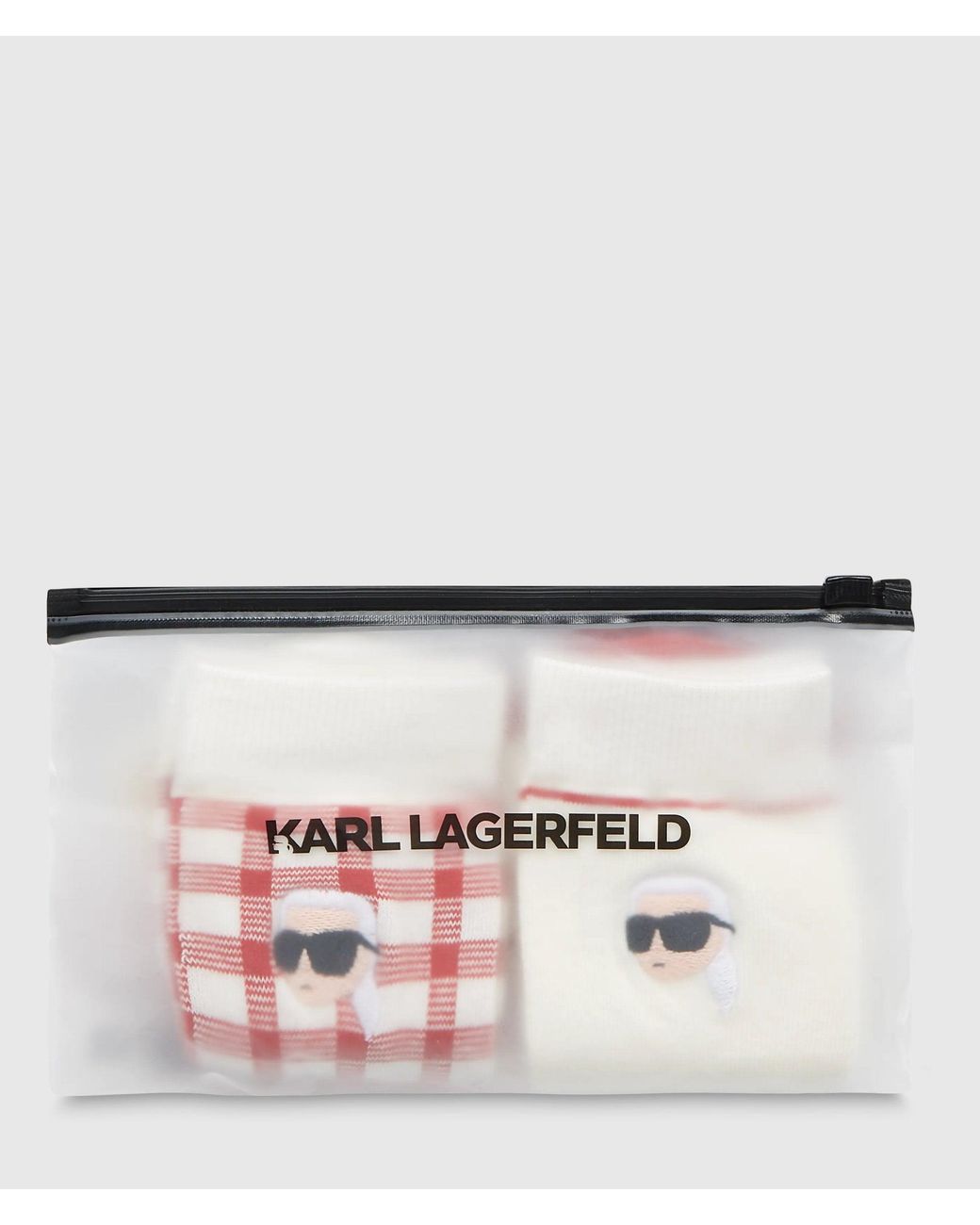 Karl Lagerfeld Red Ikon Gingham Socks