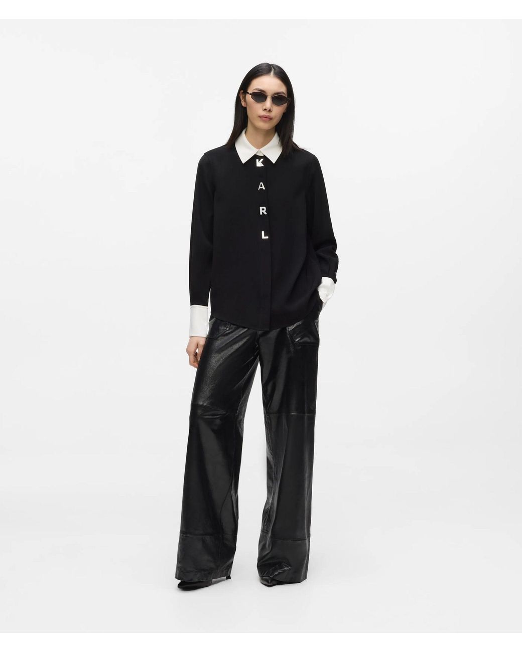 Karl Lagerfeld Black Contrast Karl Letter Shirt