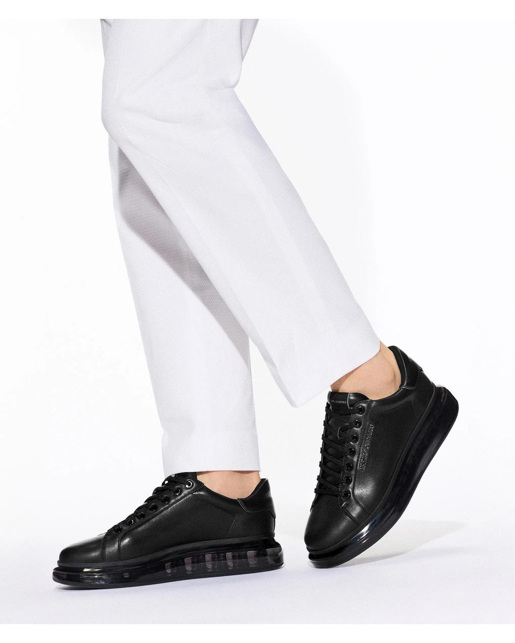 Karl Lagerfeld Black Kapri Kushion Low-Top Sneakers for men