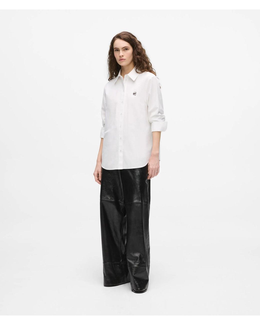 Karl Lagerfeld White Ikon Buttoned Cotton Shirt