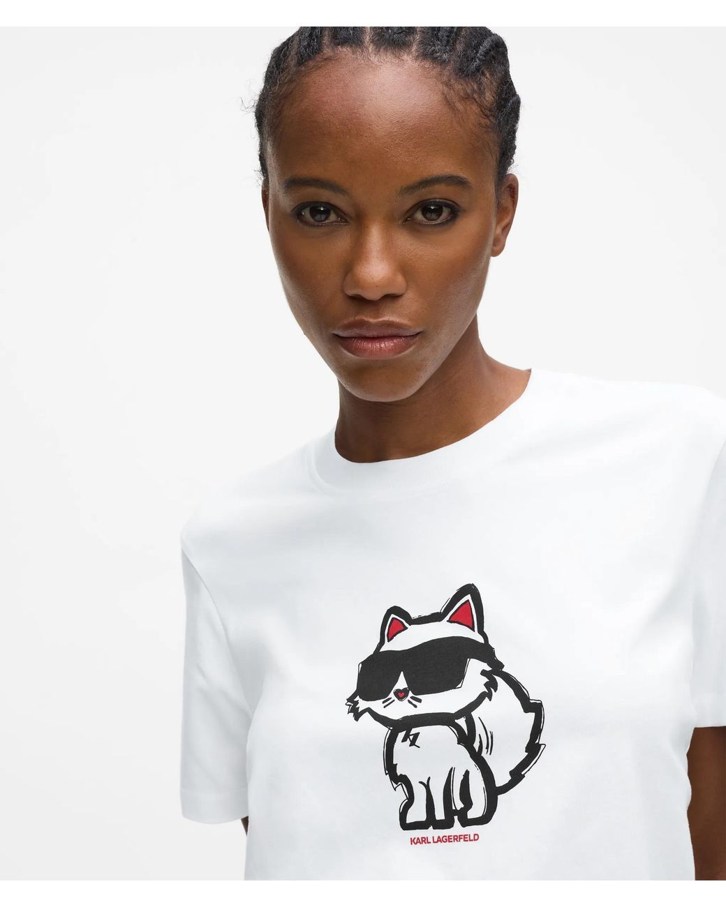 Karl Lagerfeld White Ikon Choupette T-Shirt