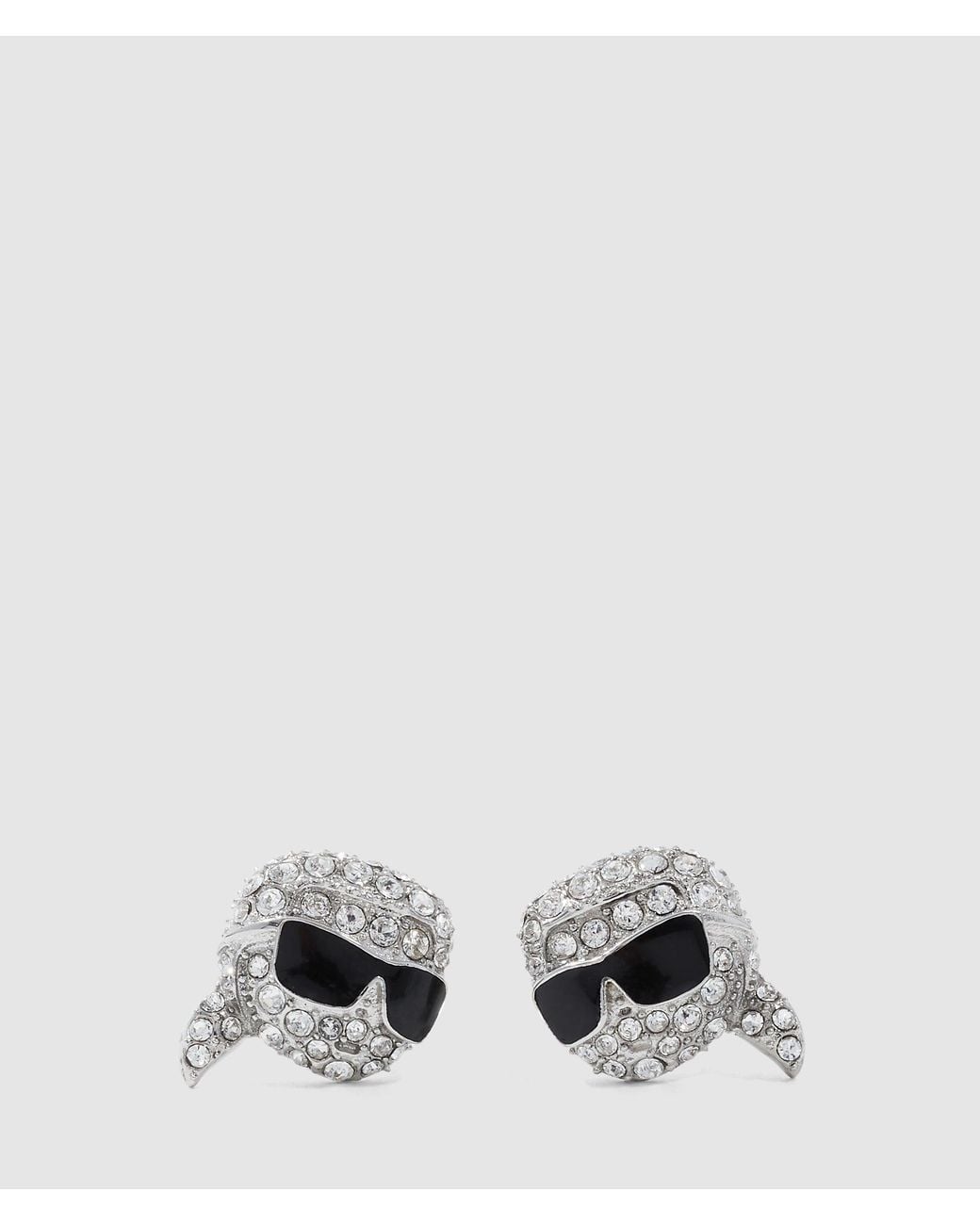 Karl Lagerfeld White Ikon Stud Earrings