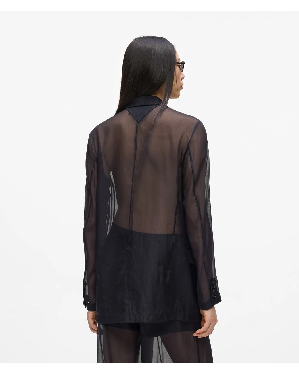 Karl Lagerfeld Blue Organza Blazer