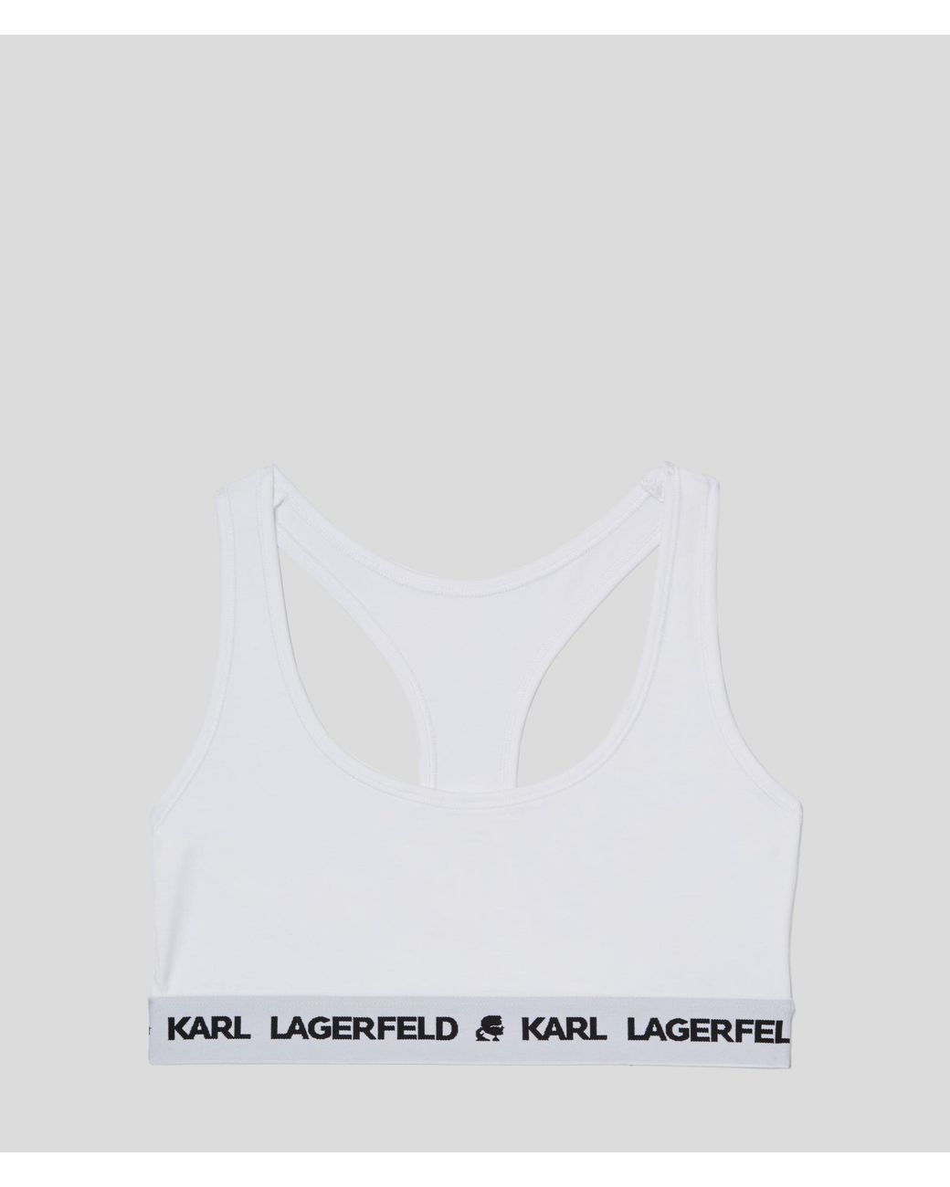 Karl Lagerfeld White Logo Bralette