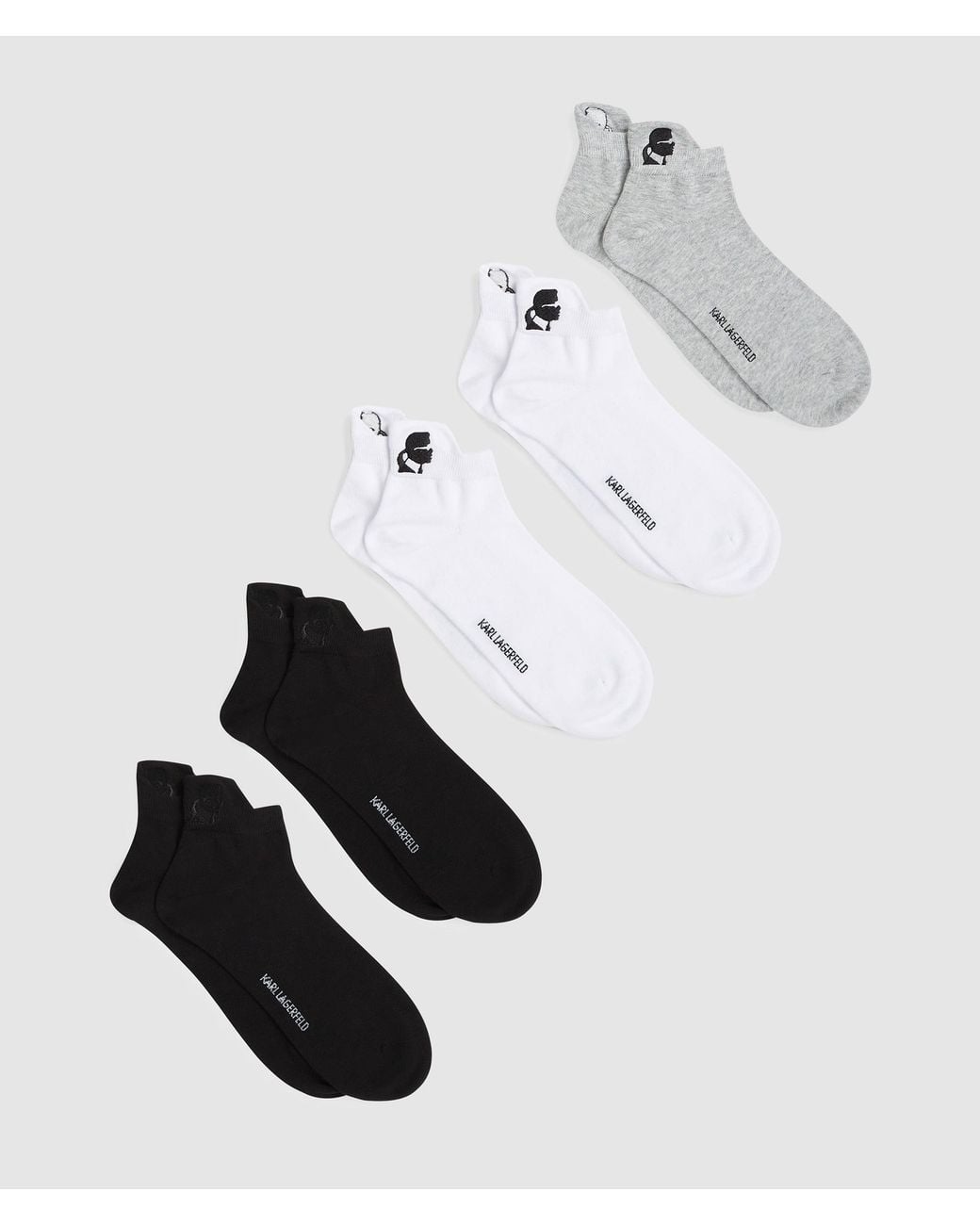 Karl Lagerfeld Multicolor Kameo Short Socks – 5 Pack, Multicoloured for men