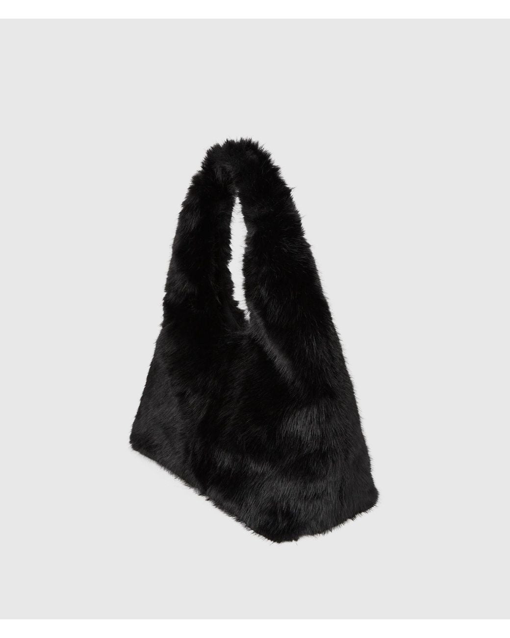 Karl Lagerfeld Black Rue St-Guillaume Faux-Fur Hobo Bag