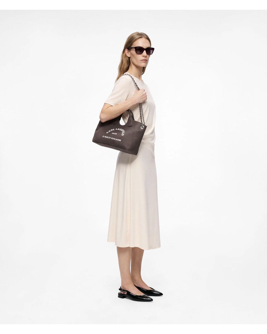 Karl Lagerfeld Brown Exclusive Rue St-Guillaume Small Chain Shopper