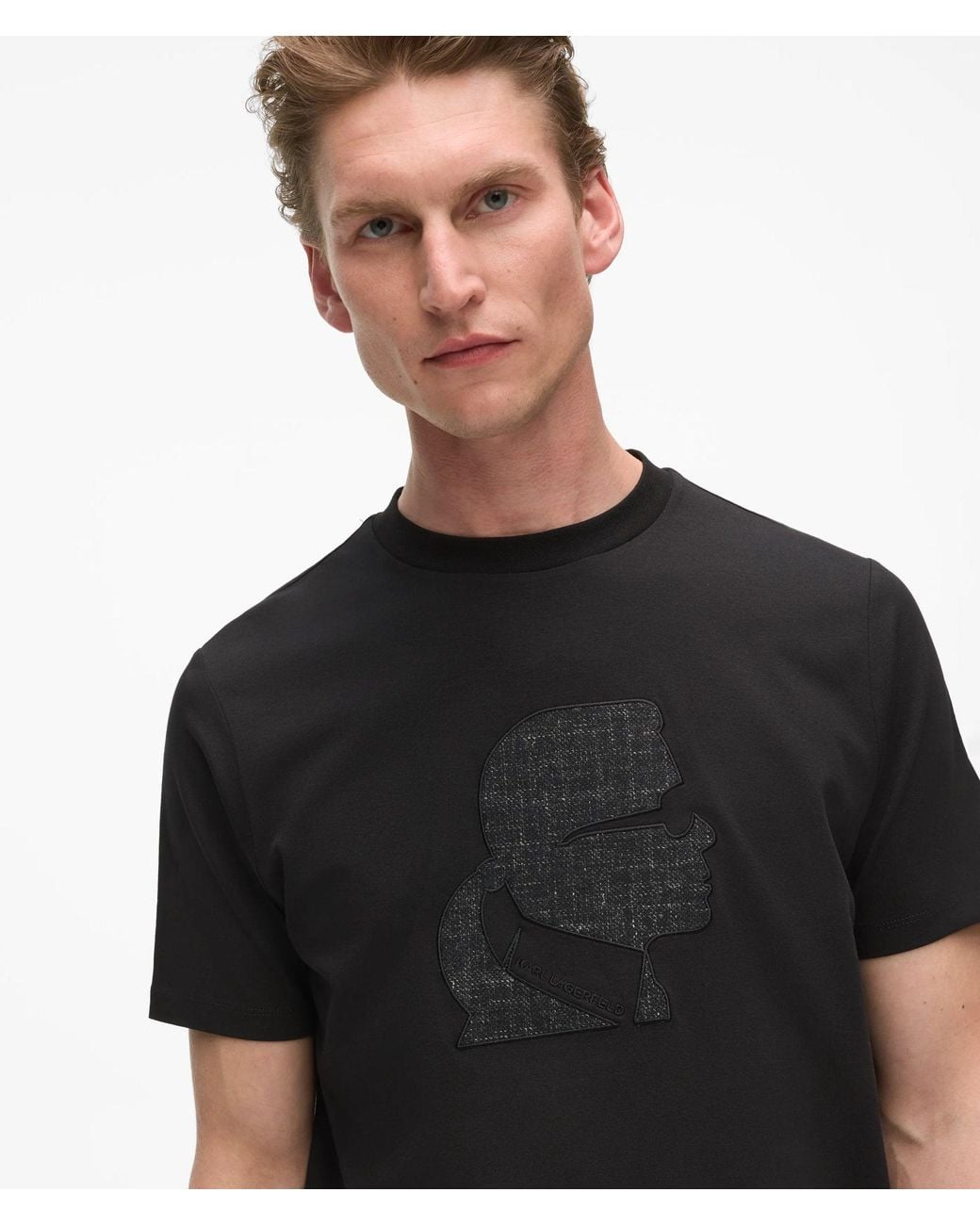 Karl Lagerfeld Black Kameo Crew Neck T-Shirt for men