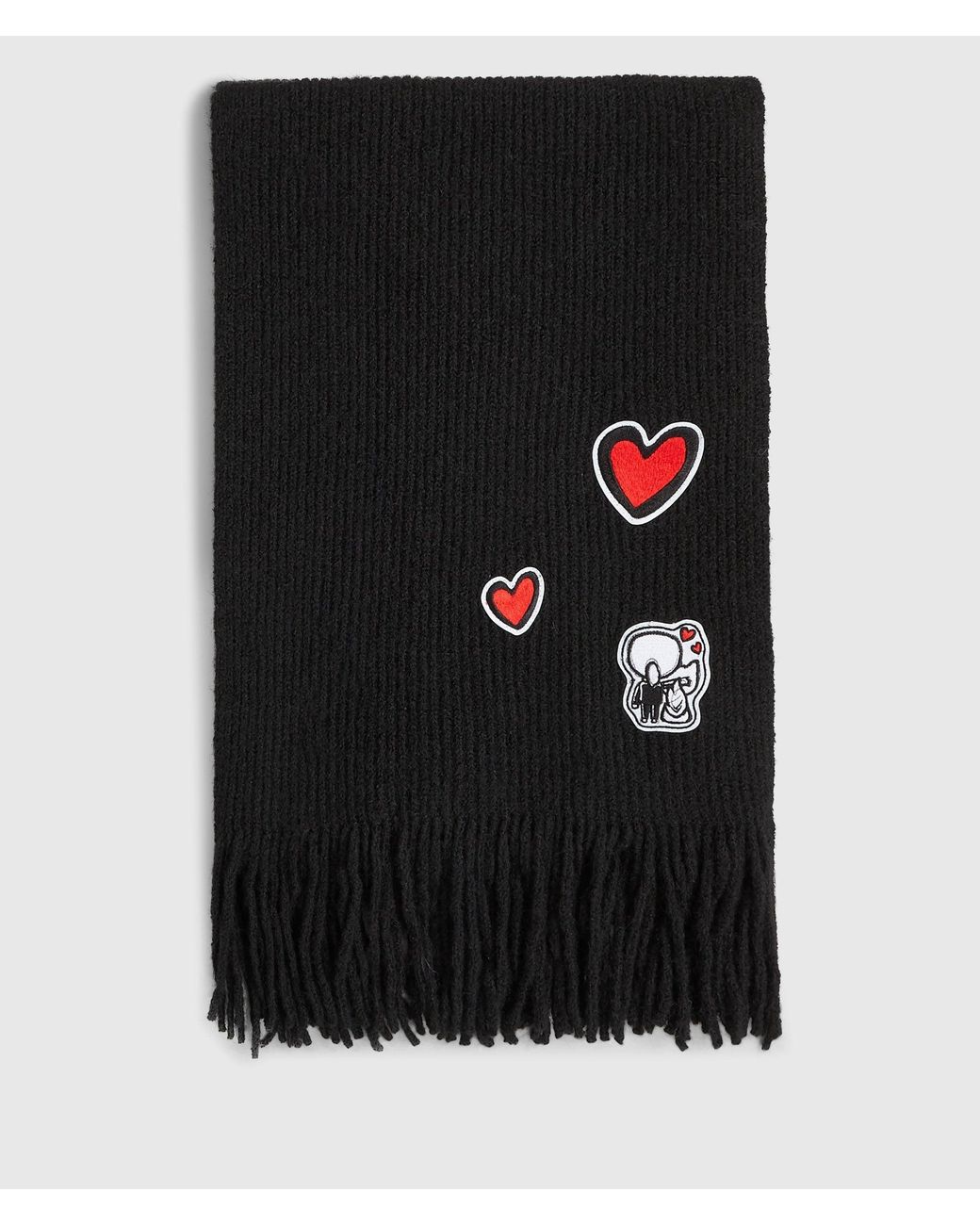 Karl Lagerfeld Black Ikon Patch Scarf