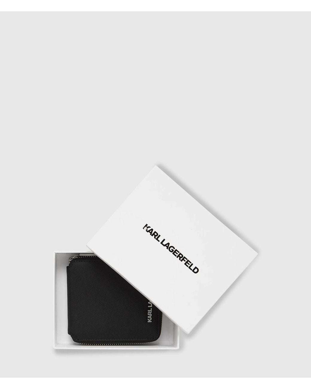 Karl Lagerfeld Black K/Nylon Logo Pin Wallet for men