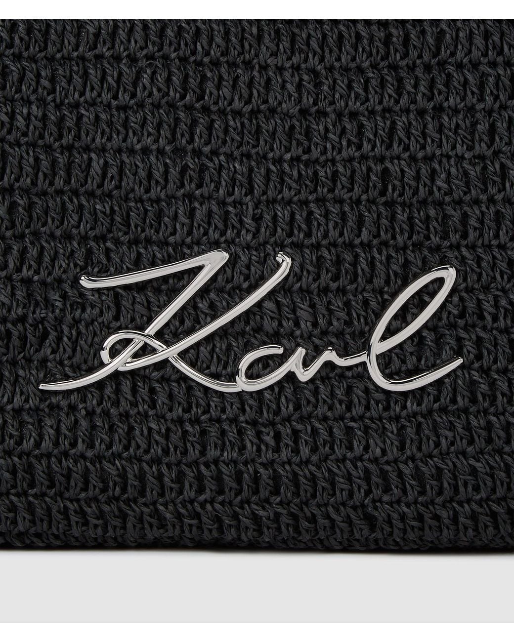 Karl Lagerfeld Black K/Signature Crochet Beach Bag