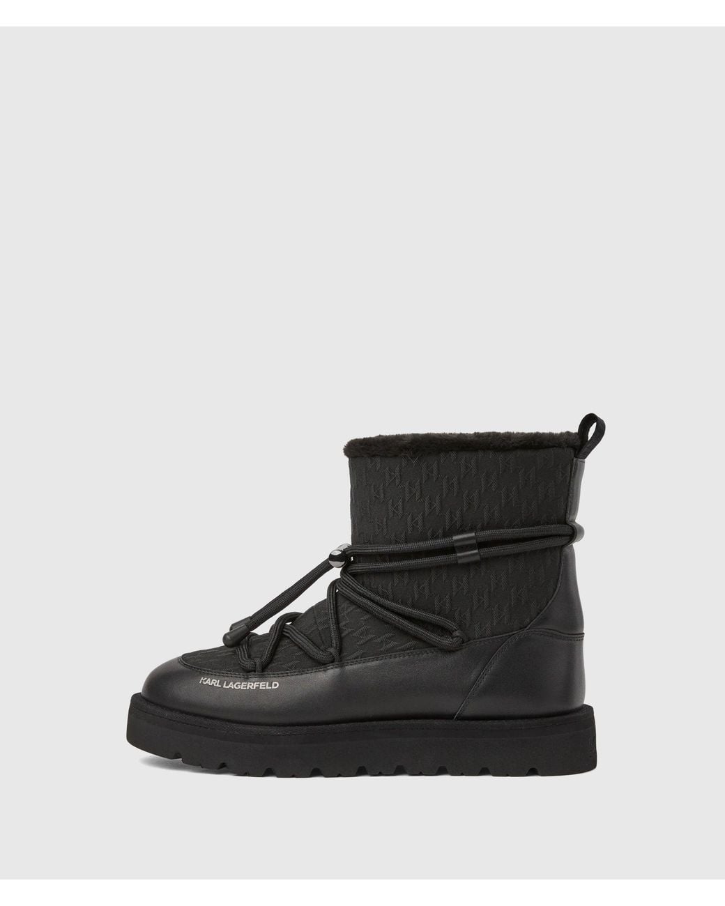 Karl Lagerfeld Black Thermo Lace-Detail Boots for men