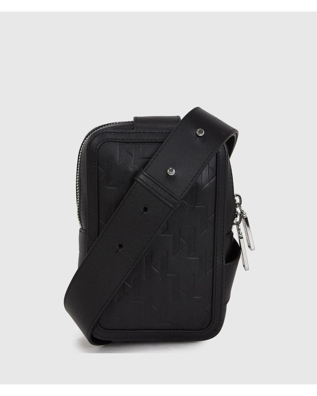 Karl Lagerfeld Black K/Loom Leather Small Sling Bag for men