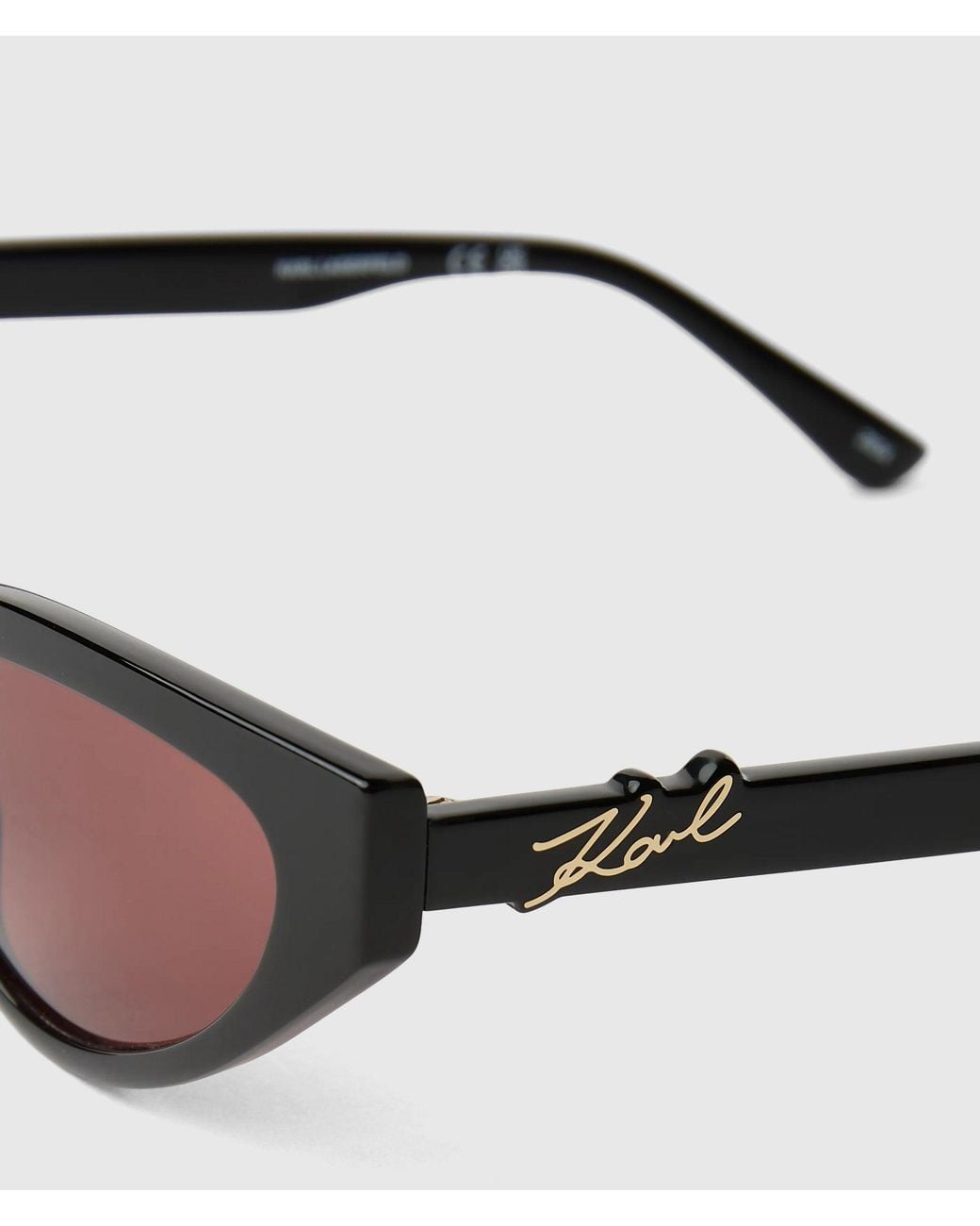 Karl Lagerfeld Pink Signature Cat-Eye Sunglasses