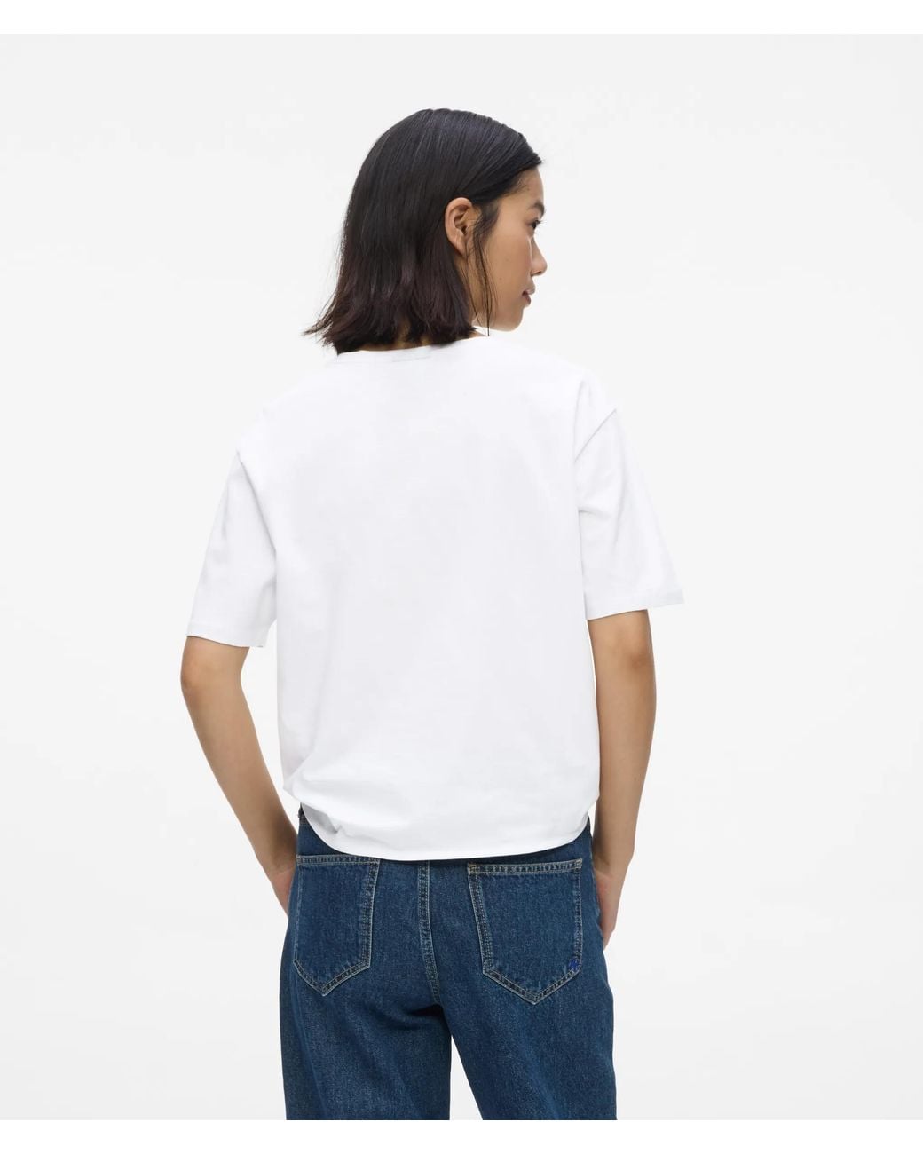 KL Jeans White Regular‑Fit Tie Detail T-Shirt