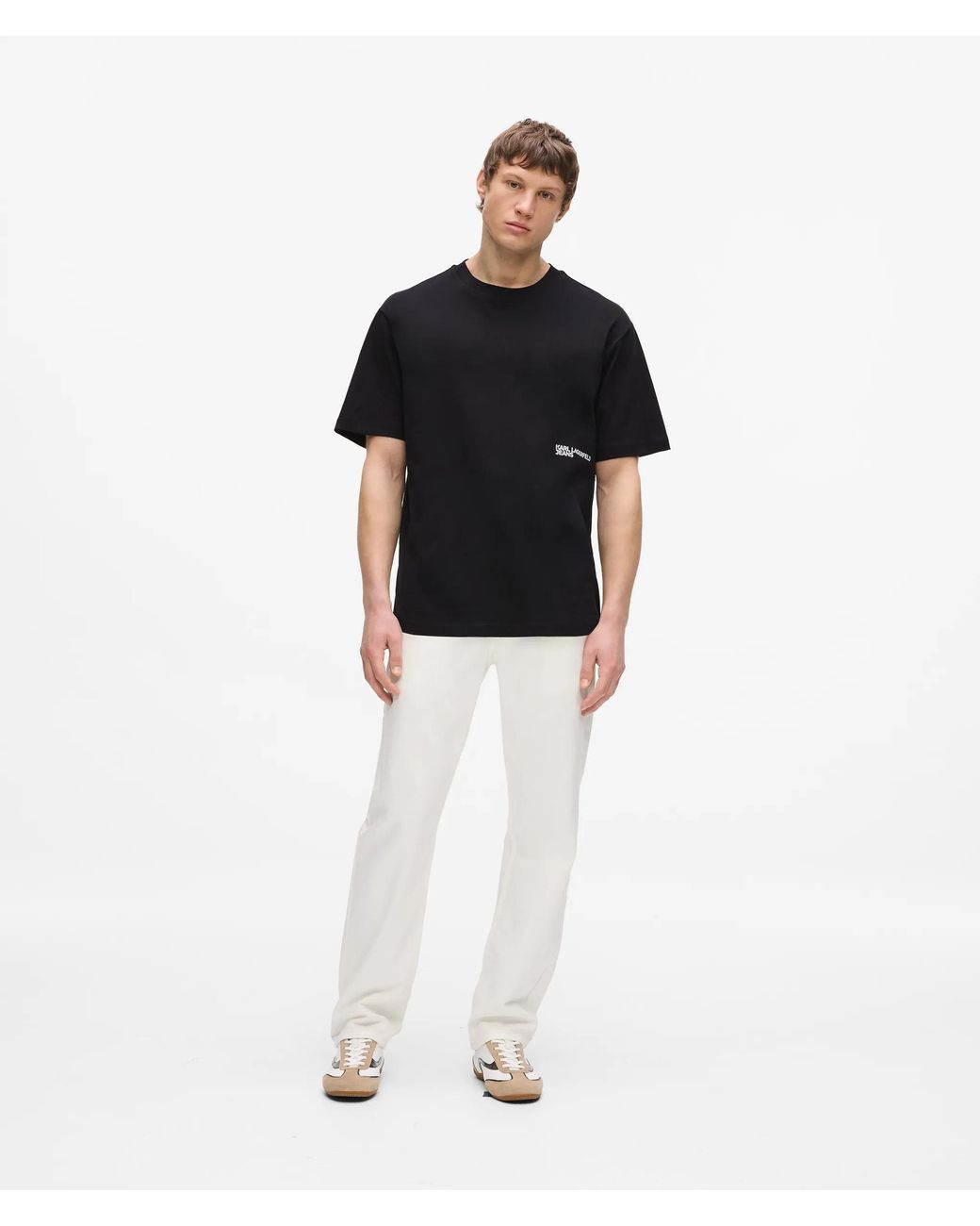 KL Jeans Black Relaxed Gradient Logo T-Shirt for men