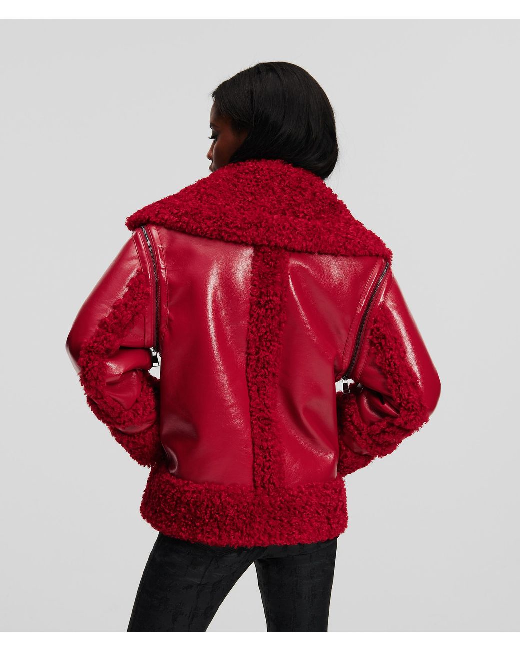 Red on sale aviator jacket