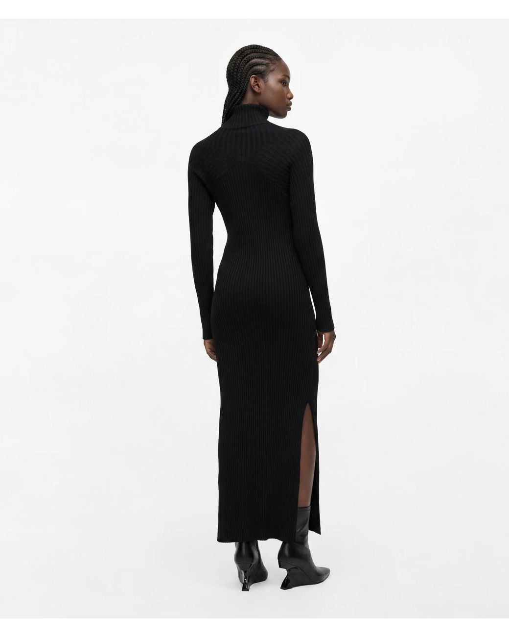 KL Jeans Black Zipped Maxi Knit Dress