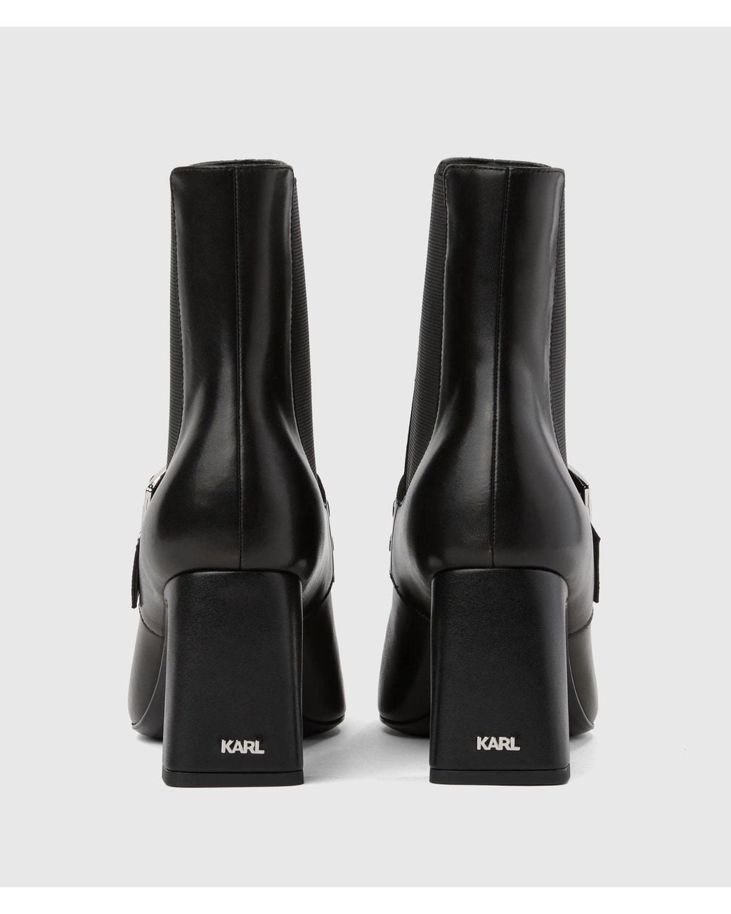 Karl Lagerfeld Black Kati Buckle Chelsea Boots