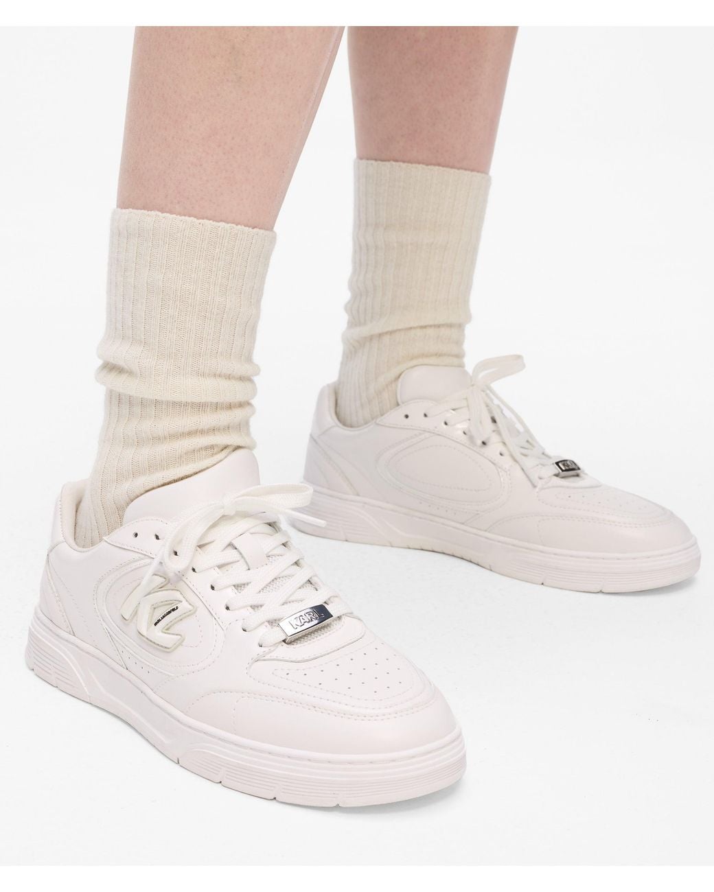 KL Jeans White Kourtney Monogram Sneakers
