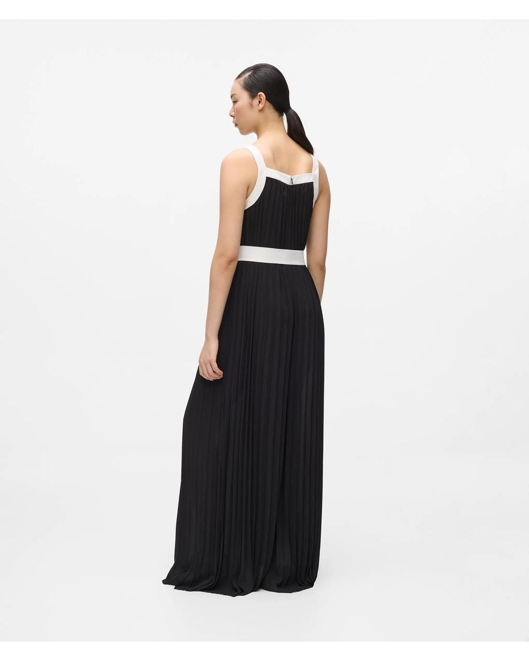 Karl Lagerfeld Black Pleated Jumpsuit