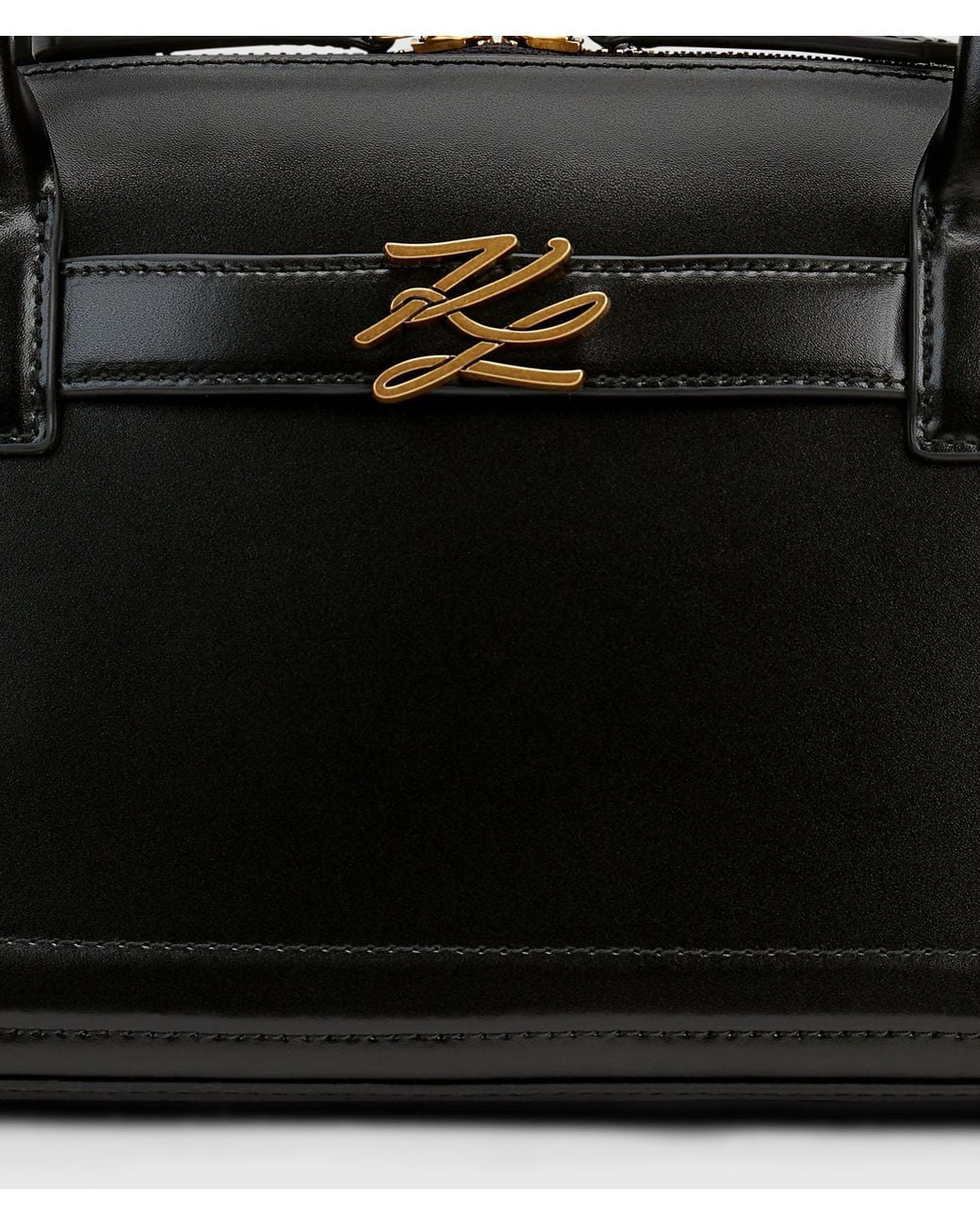 Karl Lagerfeld Black K/Autograph Medium Bowling Bag