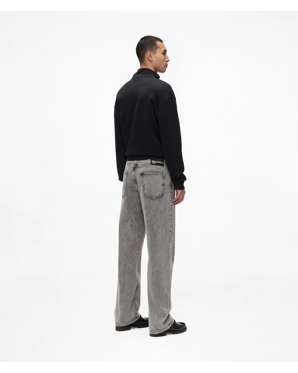 KL Jeans Black Acid Relaxed Jeans for men
