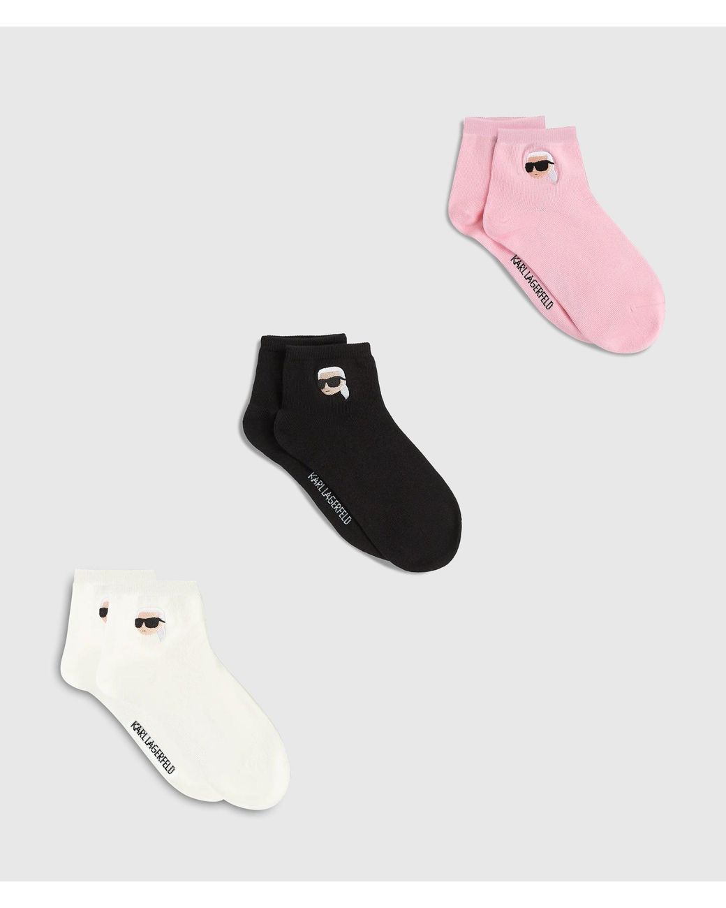 Karl Lagerfeld Pink Ikon Short Socks – 3-Pack