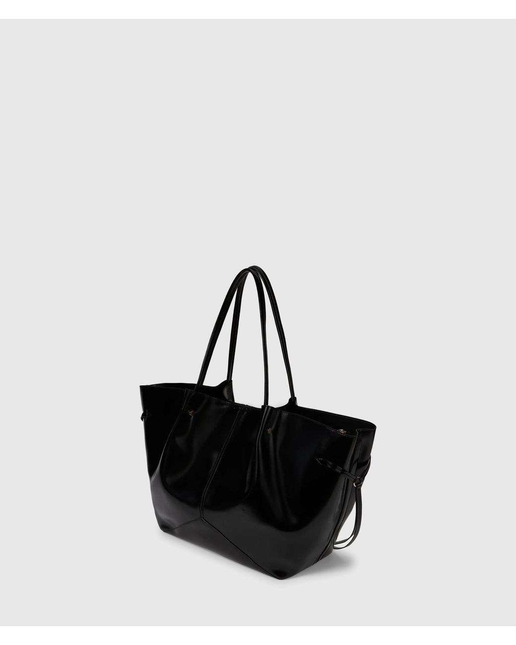Karl Lagerfeld Black Exclusive K/Pierced Large Shiny Tote Bag