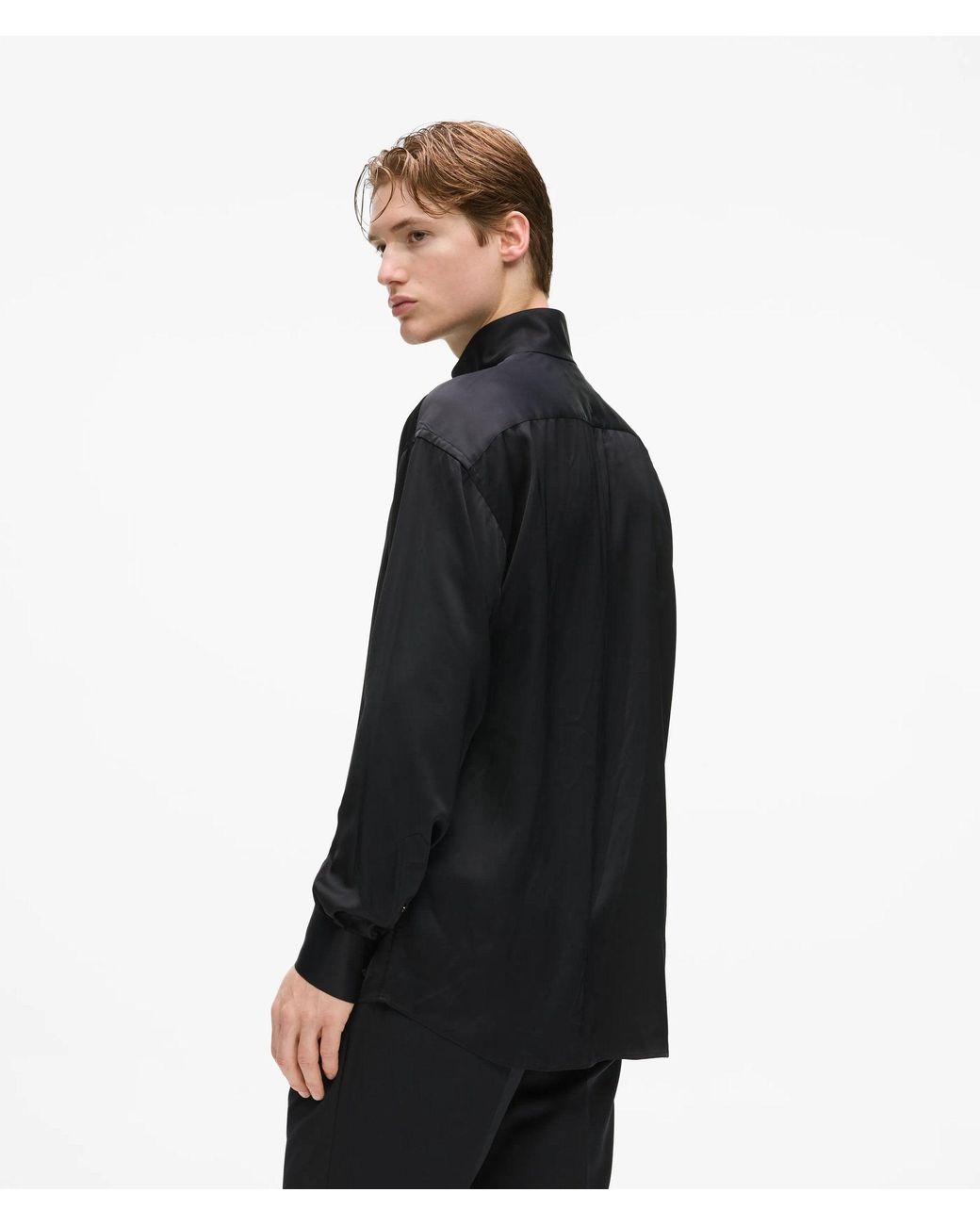 Karl Lagerfeld Black Kl Studio Scarf-Detail Shirt for men