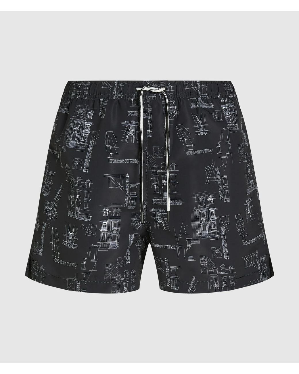 Karl Lagerfeld Black Maison De Karl Short Boardshorts for men