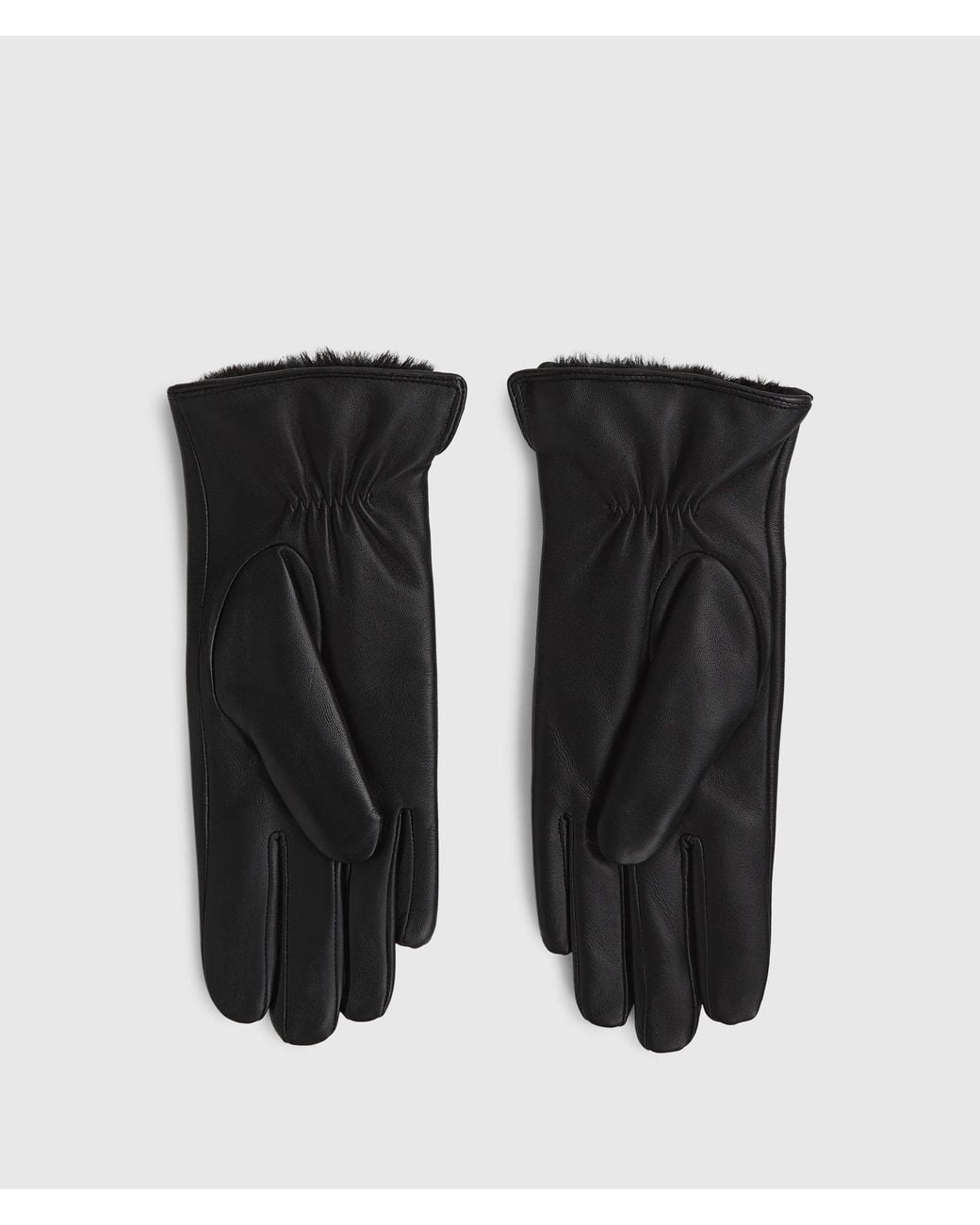 Karl Lagerfeld Black Logo Leather Gloves