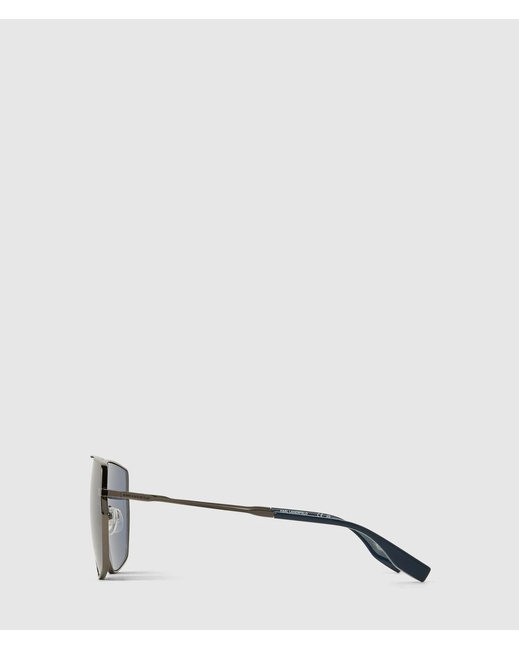 Karl Lagerfeld Blue Logo Rectangular Sunglasses for men