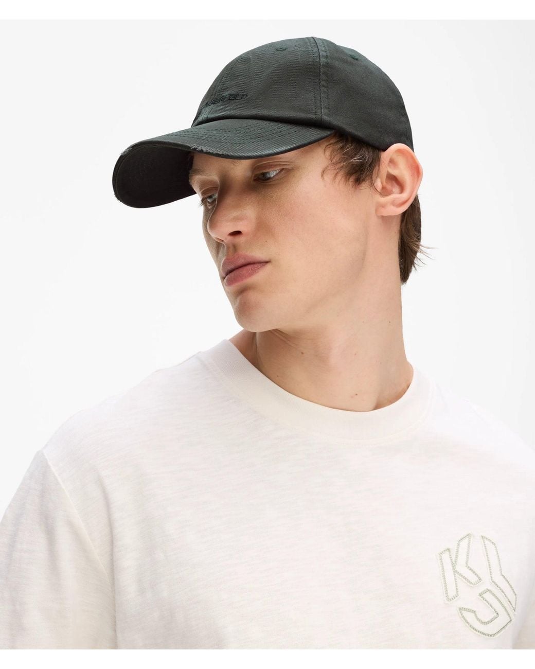 KL Jeans Green Washed Logo Cap for men