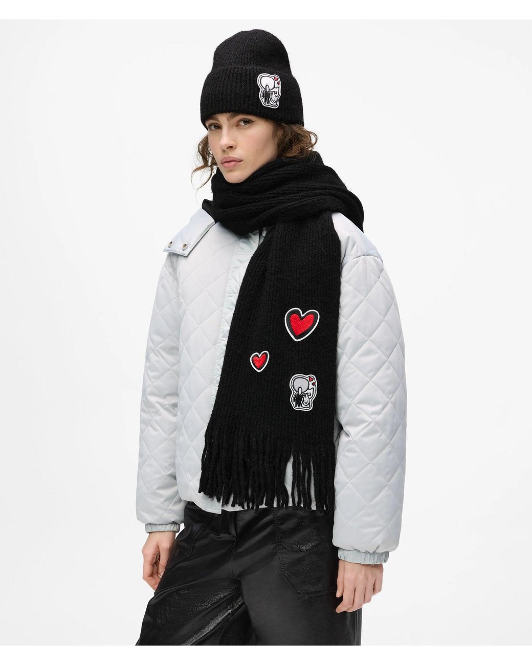 Karl Lagerfeld Black Ikon Patch Scarf