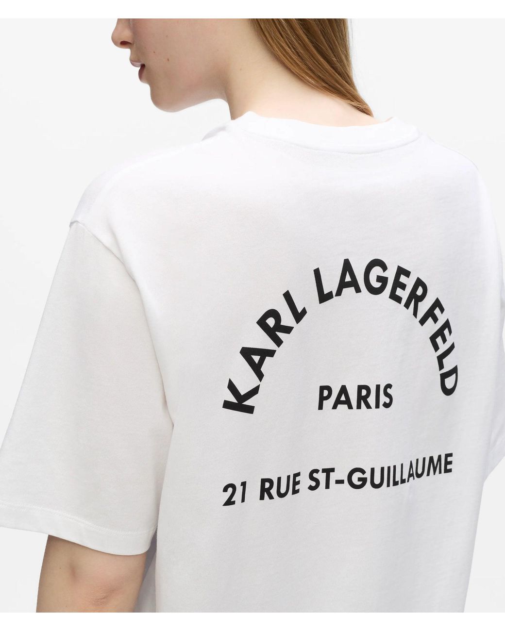 Karl Lagerfeld White Rue St-Guillaume Oversized T-Shirt
