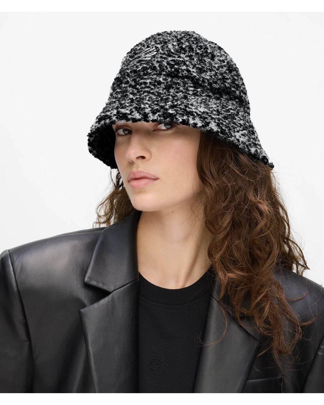 Karl Lagerfeld Black K/Autograph Boucle Bucket Hat