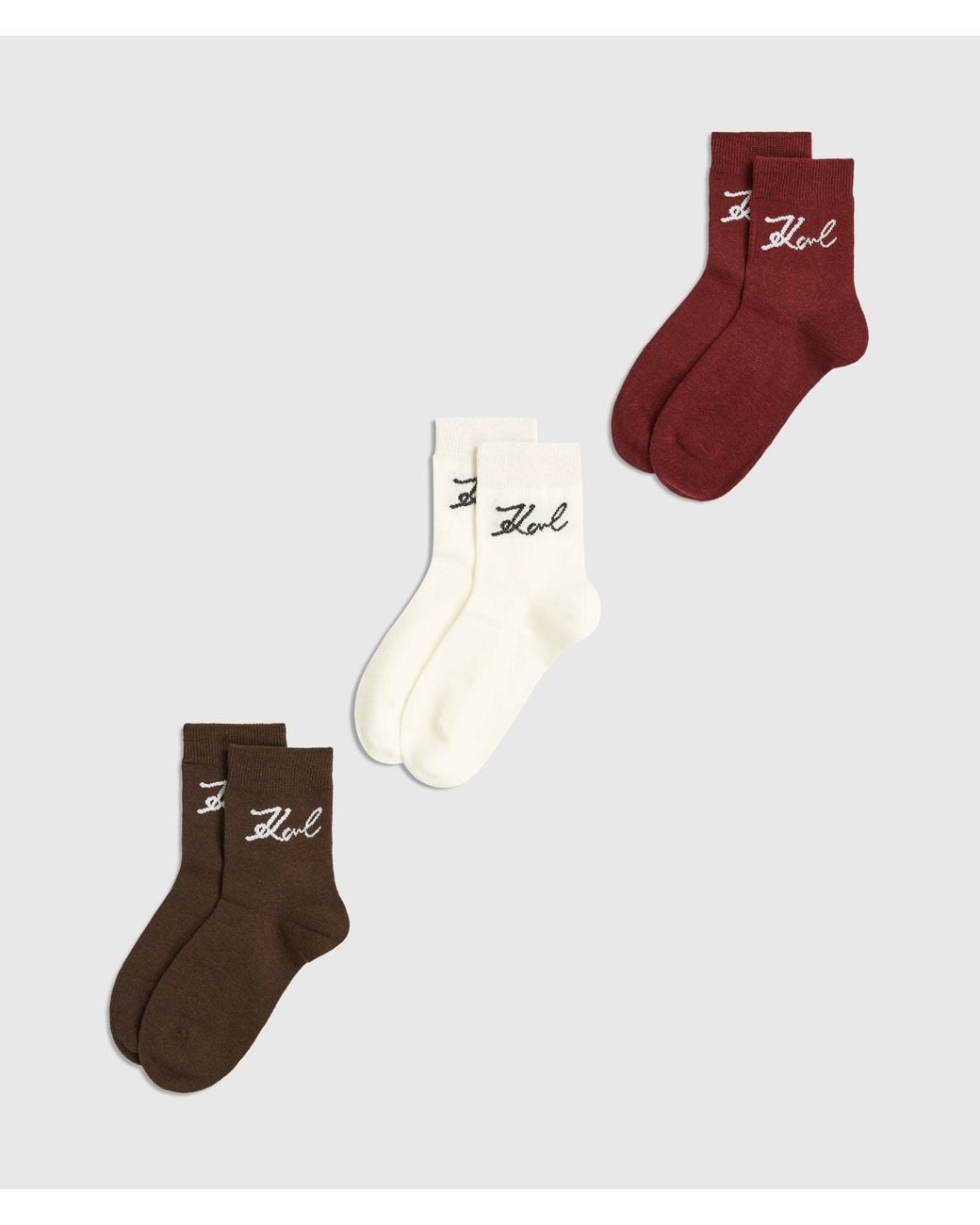 Karl Lagerfeld White Signature Socks – 3-Pack