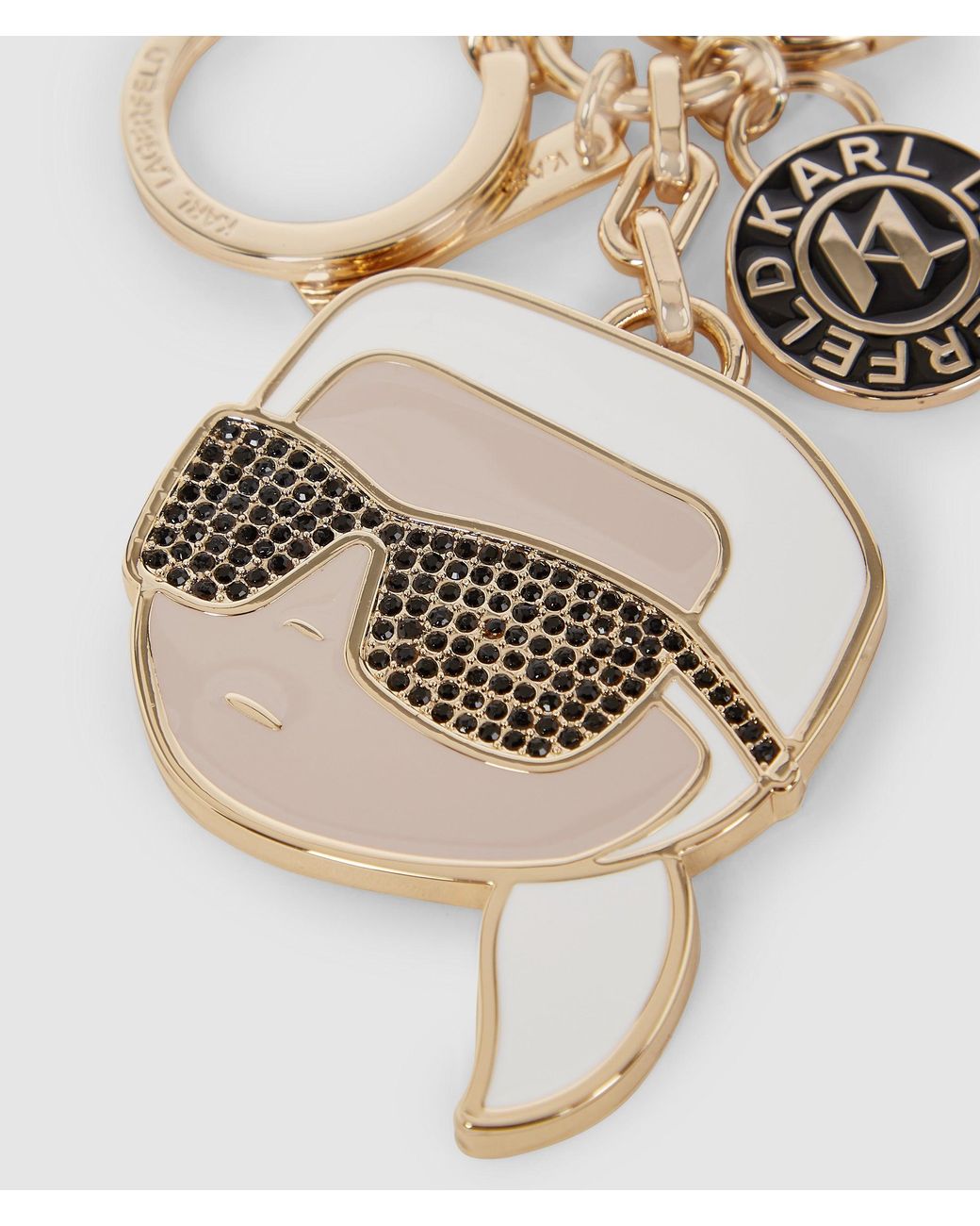 Karl Lagerfeld Natural Ikon Rhinestone Keychain