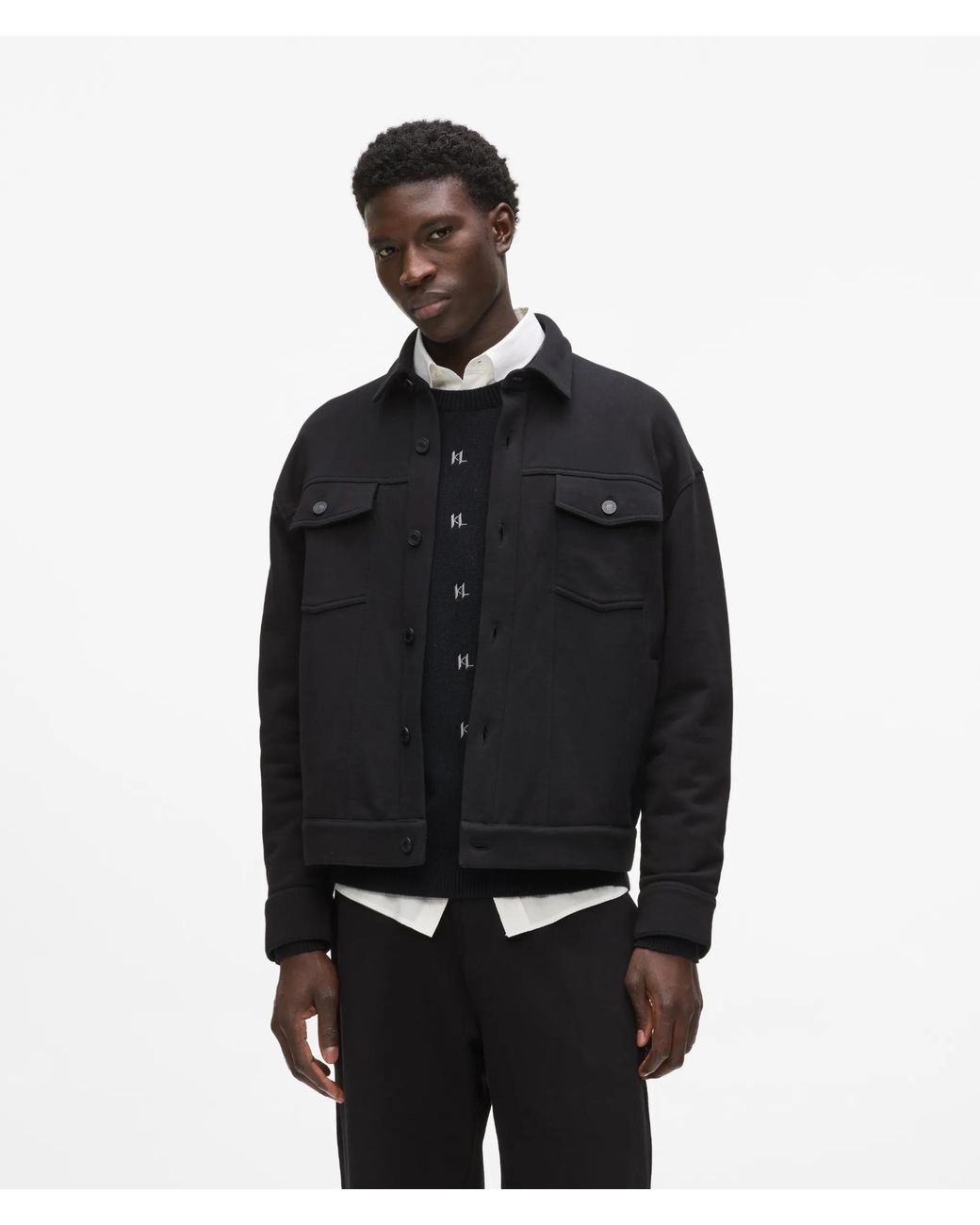 Karl Lagerfeld Black Sweat Overshirt for men