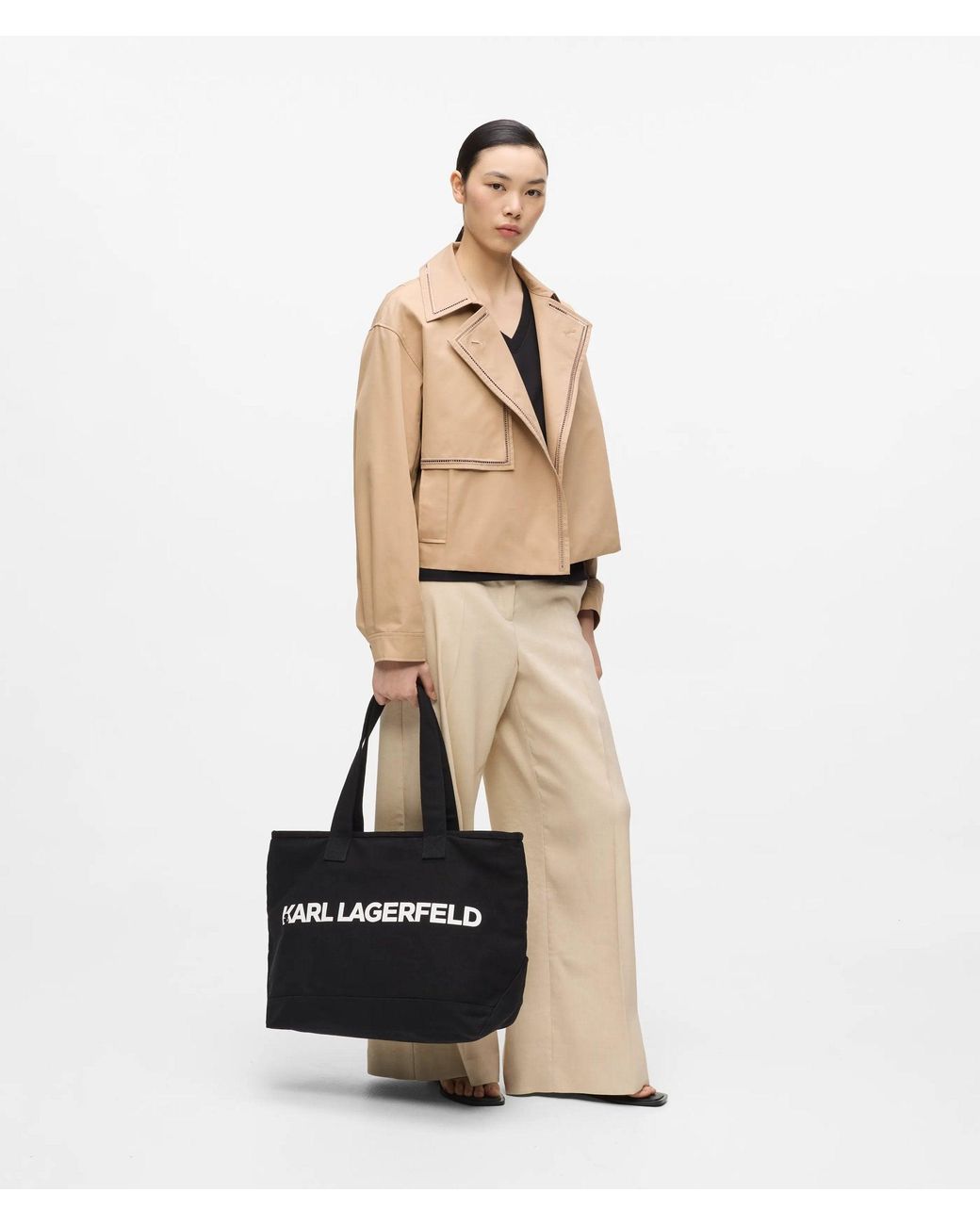 Karl Lagerfeld Black Logo Extra Large Tote Bag